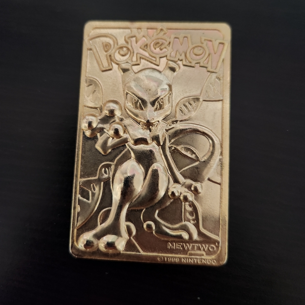 23k Gold Mewtwo Pokémon Card from Burger King
